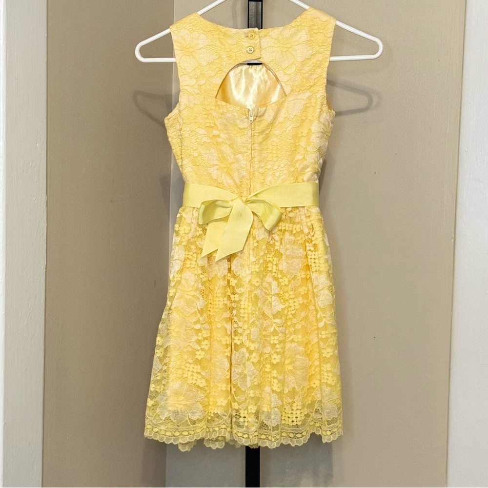 Place Yellow Lace Kids Formal Dress - Picture 4 of 10